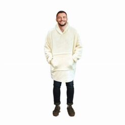 Huggie Blanket krém színű kapucnis takaró