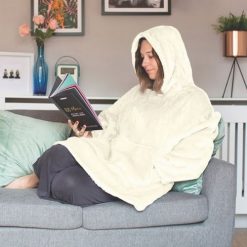 Huggie Blanket krém színű kapucnis takaró
