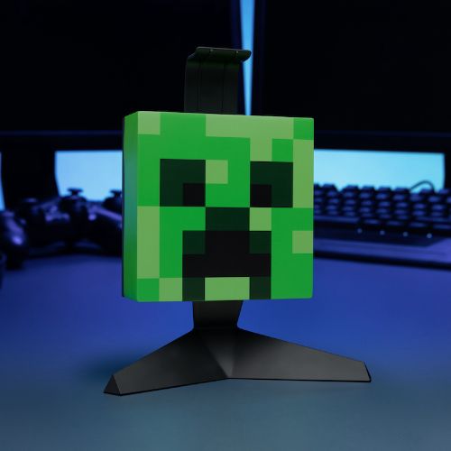 Minecraft Creeper fejhallgató tartó világítás