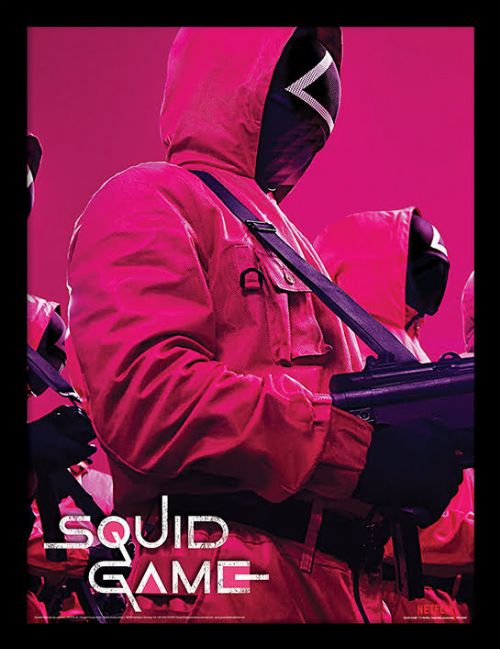 Squid Game - őrök keretezett poszter