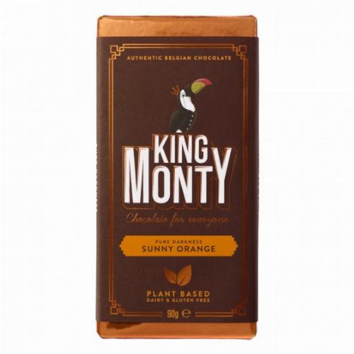 King Monty Sunny Orange vegán narancs ízű táblás csoki 90g