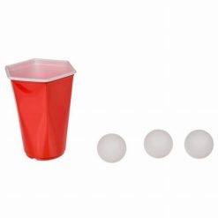 Beer Pong hatszögletű műanyag pohár szett labdákkal