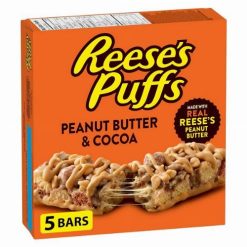Reeses Puffs Peanut Butter and Cocoa Cereal Bars müzliszeletek csomagban 120g
