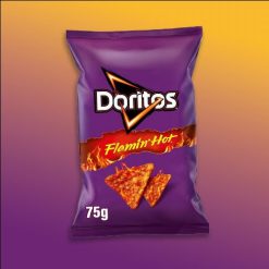 Doritos Flamin Hot csípős nacho tortilla chips 75g Szavatossági idő: 2024-08-04