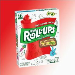 Fruit Roll Ups Strawberry felcsavarható eper ízű gumicukor tetoválással 141g