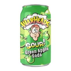 Warheads Sour Green Apple Soda zöld alma ízű savanyú üdítőital 330ml