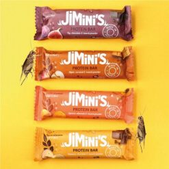 Jiminis Magas fehérjetartalmú sárgabarack és mandula ízű protein szelet tücsökből 40g