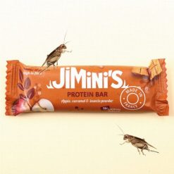 Jiminis Magas fehérjetartalmú alma és karamell ízű protein szelet tücsökből 40g