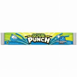 Sour Punch Blue Raspberry Straws kék málna ízű savanyú gumicukor 57g Szavatossági idő: 2024-07-06