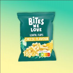 Bites We Love vegán sajt ízű lencse chips 18g