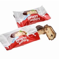 Mini Crispy Wafers csokoládéba mártott mogyorós ostyafalatkák fém dobozban 84g