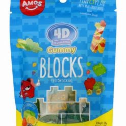 AMOS Fun&Play Blocks 4D vegyes gyümölcs ízű építhető gumicukor 100g Szavatossági idő: 2024-11-20