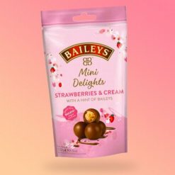 Baileys Mini Delights Strawberry and Cream eper krémmel töltött csokoládé golyók 102g