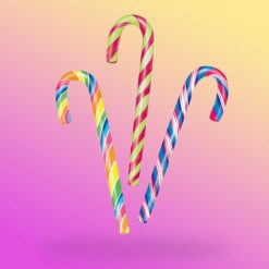 Candy cane színes cukorpálca nyalóka 12g