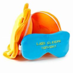 Összecsukható Oroszlán utazó nyakpárna szemtakaróval