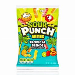 Sour Punch Bites Tropical Blends trópusi gyümölcs ízű savanyú gumicukor 105g