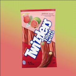 Twizzlers Filled Twists Tropical trópusi gyümölcs ízű gumicukor 198g