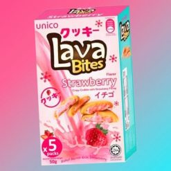 Unico Lava Bites Strawberry eper krémmel töltött keksz 200g