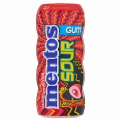 Mentos Sour Gum Strawberry savanyú epres rágó 30g