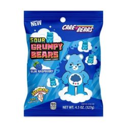 Warheads Sour Grumpy Bears Blue Raspberry málna ízű savanyú gumicukor 127g